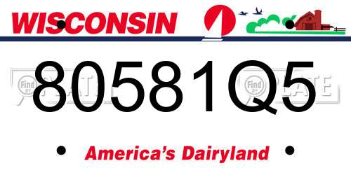 80581Q5 Wisconsin License Plate