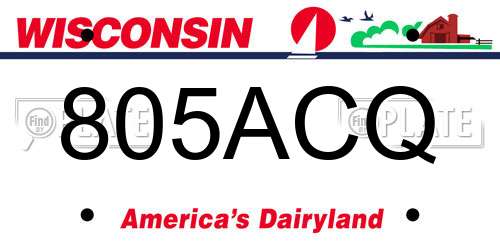 805ACQ Wisconsin License Plate