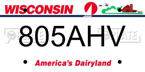 805AHV Wisconsin License Plate