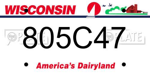 805C47 Wisconsin License Plate