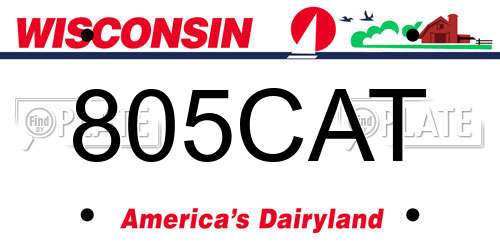 805CAT Wisconsin License Plate