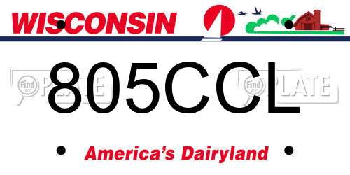 805CCL Wisconsin License Plate