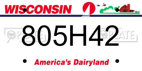 805H42 Wisconsin License Plate