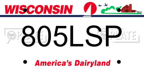 805LSP Wisconsin License Plate