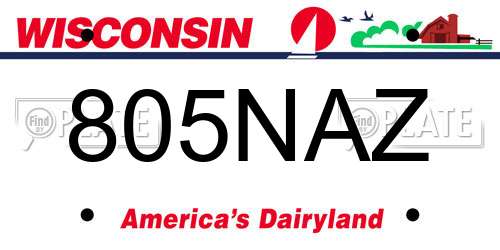 805NAZ Wisconsin License Plate