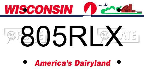 805RLX Wisconsin License Plate