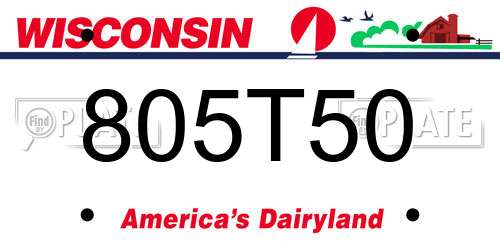 805T50 Wisconsin License Plate