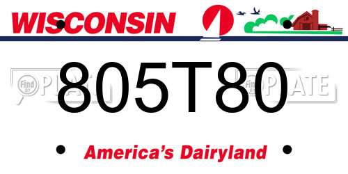 805T80 Wisconsin License Plate