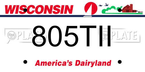 805TII Wisconsin License Plate