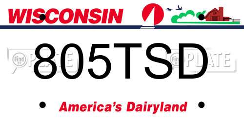 805TSD Wisconsin License Plate