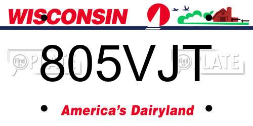 805VJT Wisconsin License Plate