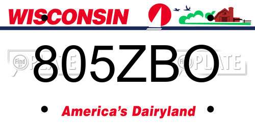 805ZBO Wisconsin License Plate