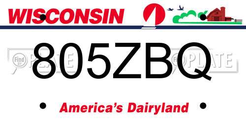 805ZBQ Wisconsin License Plate