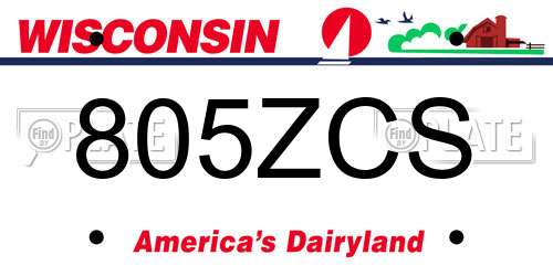 805ZCS Wisconsin License Plate