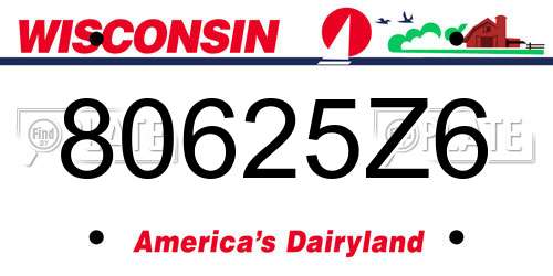 80625Z6 Wisconsin License Plate