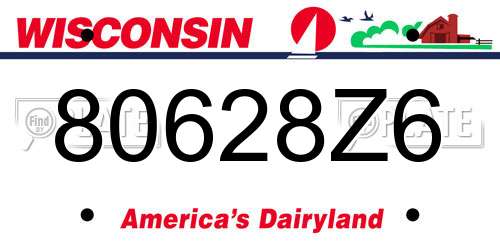 80628Z6 Wisconsin License Plate