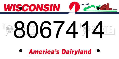 8067414 Wisconsin License Plate