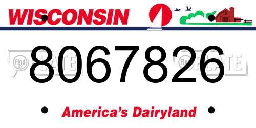 8067826 Wisconsin License Plate