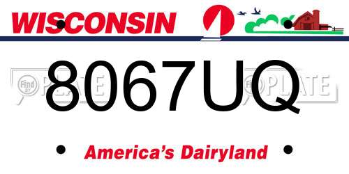 8067UQ Wisconsin License Plate