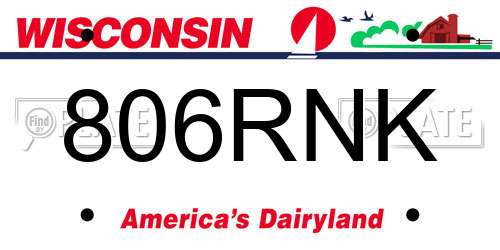 806RNK Wisconsin License Plate