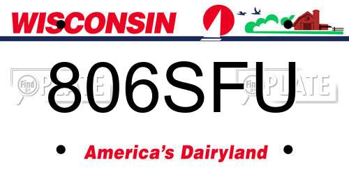 806SFU Wisconsin License Plate