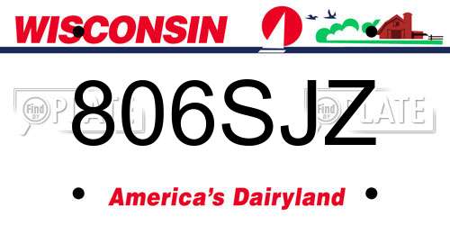 806SJZ Wisconsin License Plate