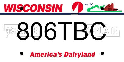 806TBC Wisconsin License Plate