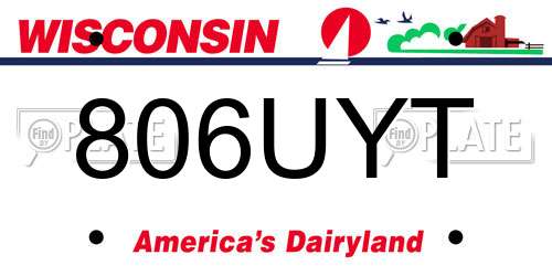806UYT Wisconsin License Plate
