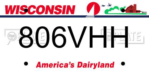 806VHH Wisconsin License Plate