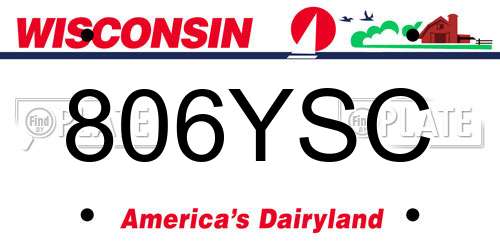 806YSC Wisconsin License Plate