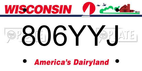806YYJ Wisconsin License Plate
