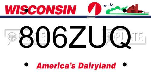 806ZUQ Wisconsin License Plate