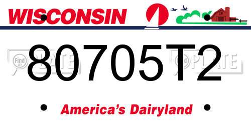 80705T2 Wisconsin License Plate