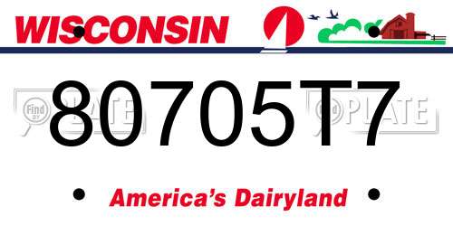 80705T7 Wisconsin License Plate