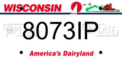 8073IP Wisconsin License Plate