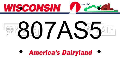 807AS5 Wisconsin License Plate