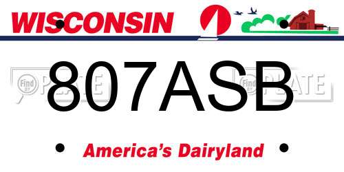 807ASB Wisconsin License Plate