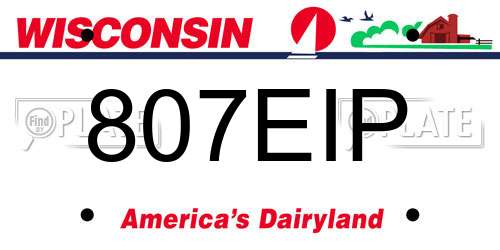 807EIP Wisconsin License Plate