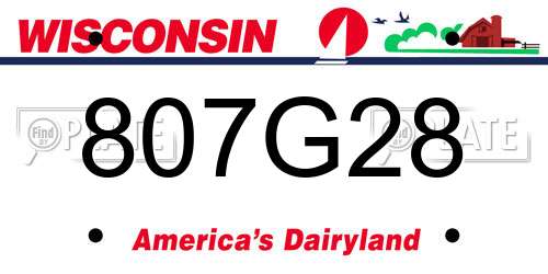 807G28 Wisconsin License Plate