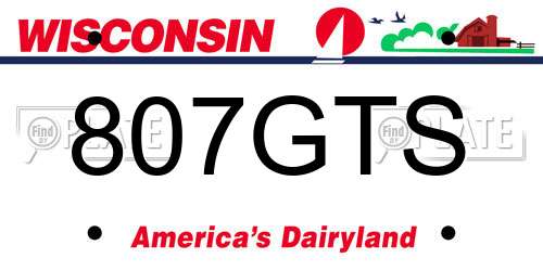 807GTS Wisconsin License Plate