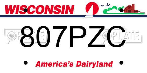 807PZC Wisconsin License Plate