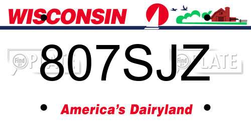 807SJZ Wisconsin License Plate