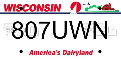 807UWN Wisconsin License Plate