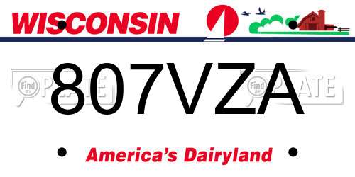 807VZA Wisconsin License Plate