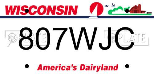 807WJC Wisconsin License Plate