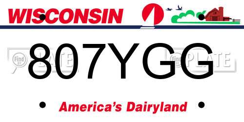 807YGG Wisconsin License Plate