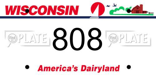 808 Wisconsin License Plate