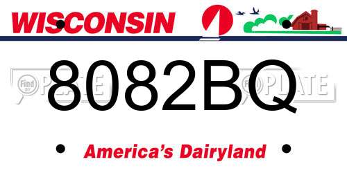 8082BQ Wisconsin License Plate