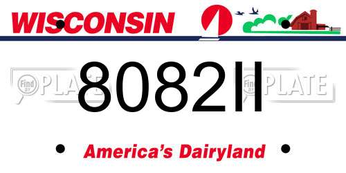 8082II Wisconsin License Plate