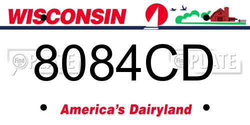 8084CD Wisconsin License Plate